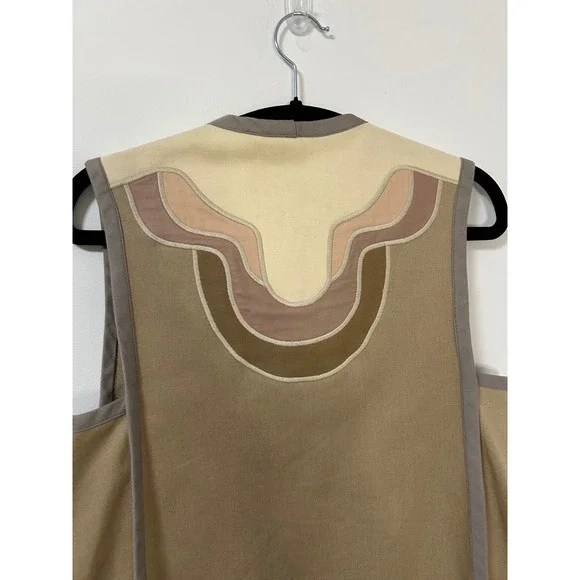 Vintage G. Girvin Seattle Silk Reversible Vest Women's Neutral Applique